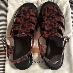 Freda Salvador Tortoise Pattern Sandals